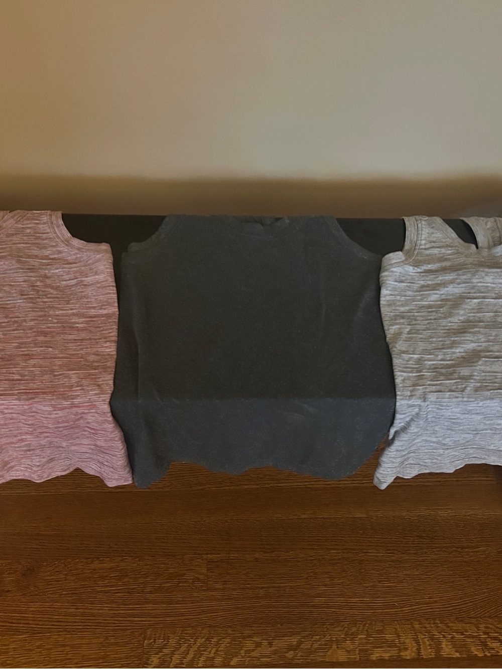 Athleta Triple Pack Tank Tops — Pink, Black, Gray,camo . They are $8 each